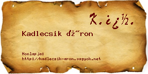 Kadlecsik Áron névjegykártya