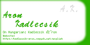 aron kadlecsik business card